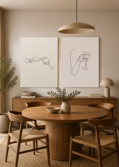 Set x2 Cuadros Decorativos Mural Sin Marco 5mm - de vinos