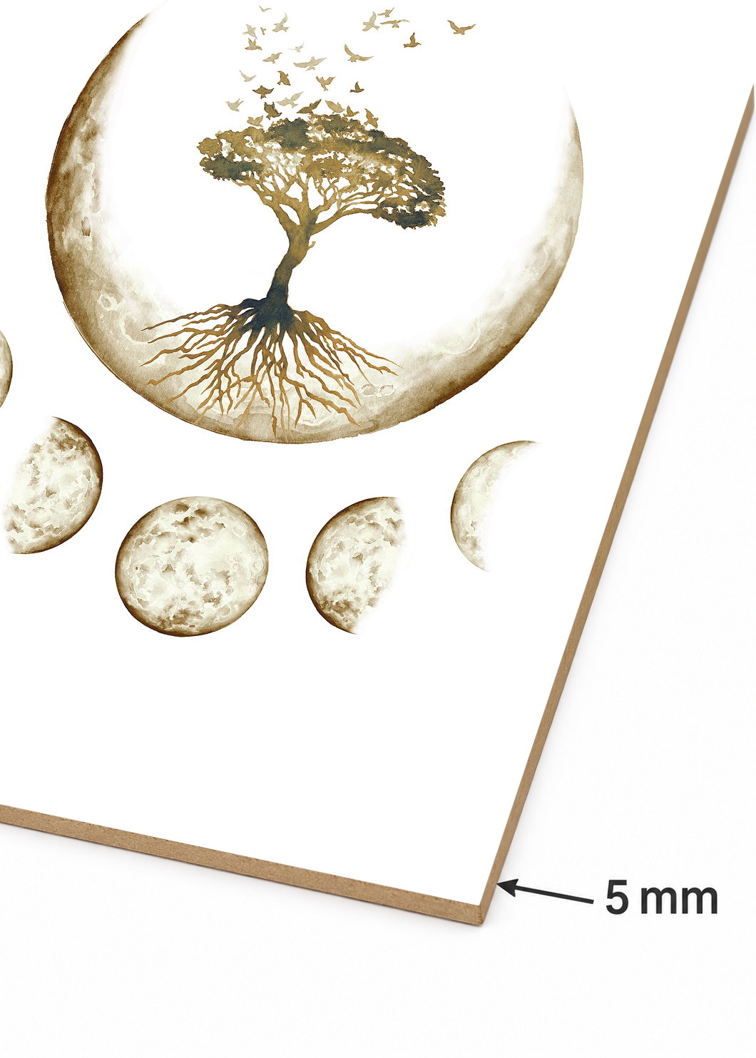 Set x2 Cuadros Decorativos Mural Sin Marco 5mm - Flor de Loto, Árbol De La Vida