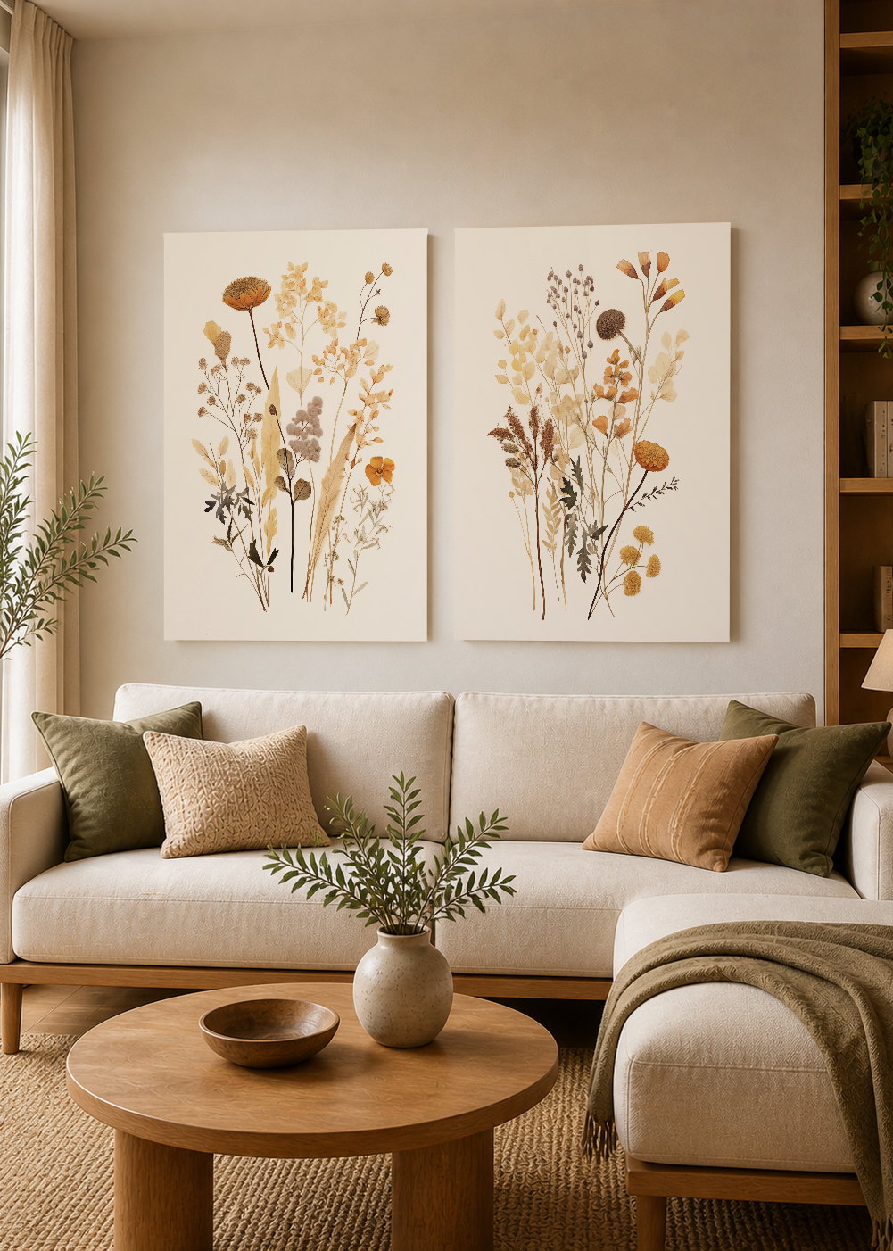 Set x 2 Cuadros Decorativos Mural Sin Marco 5mm - Flores