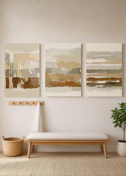 Set x3 Cuadros Decorativos Mural Sin Marco 5mm - Abstract IX