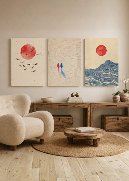 Set x3 Cuadros Decorativos Mural Sin Marco 5mm - Abstract VII