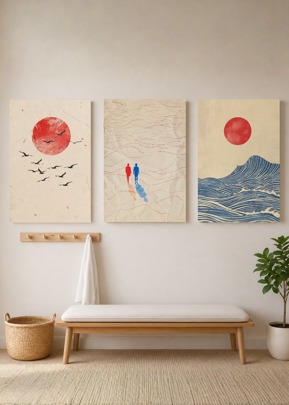 Set x3 Cuadros Decorativos Mural Sin Marco 5mm - Abstract VII