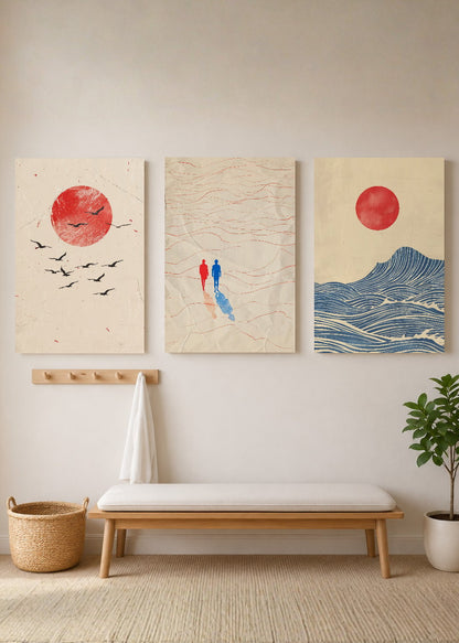 Set x3 Cuadros Decorativos Mural Sin Marco 5mm - Abstract VII
