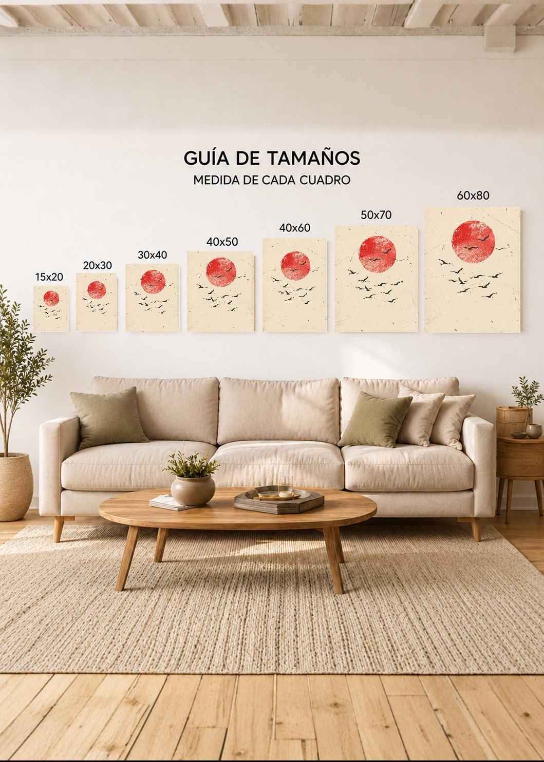 Set x3 Cuadros Decorativos Mural Sin Marco 5mm - Abstract VII