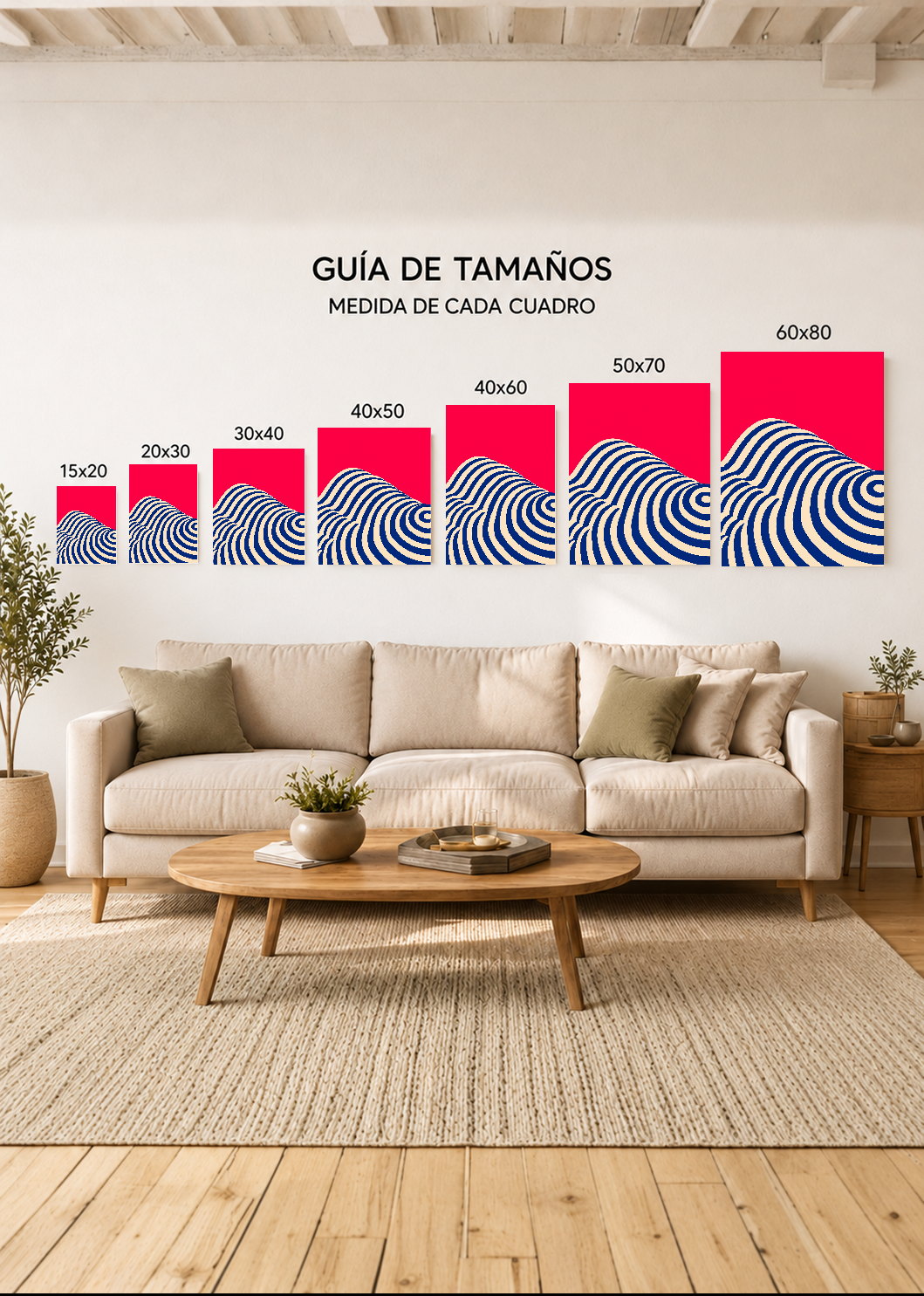 Set x3 Cuadros Decorativos Mural Sin Marco 5mm - Abstract V