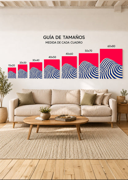 Set x3 Cuadros Decorativos Mural Sin Marco 5mm - Abstract V