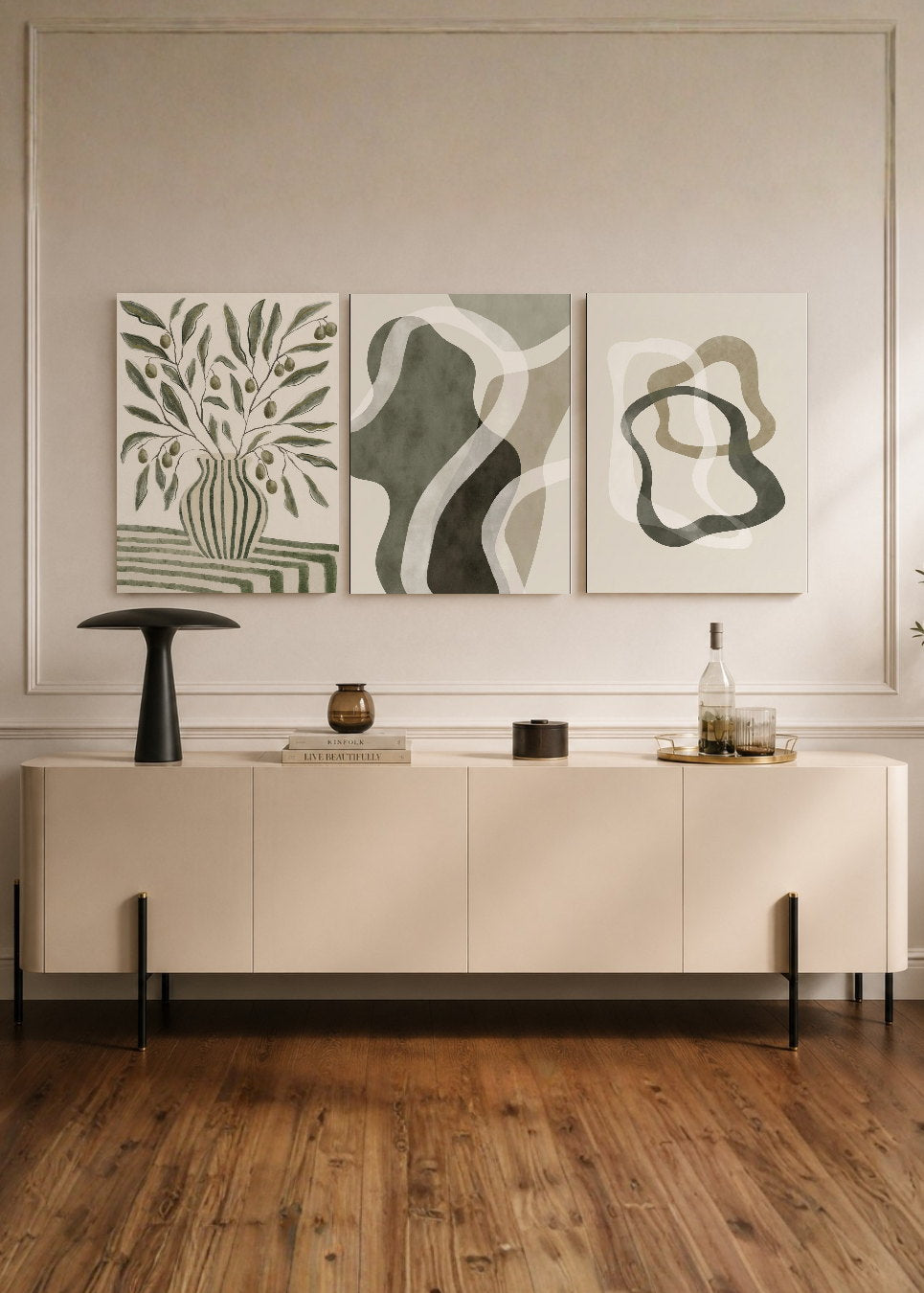 Set x3 Cuadros Decorativos Mural Sin Marco 5mm - Abstract XIX