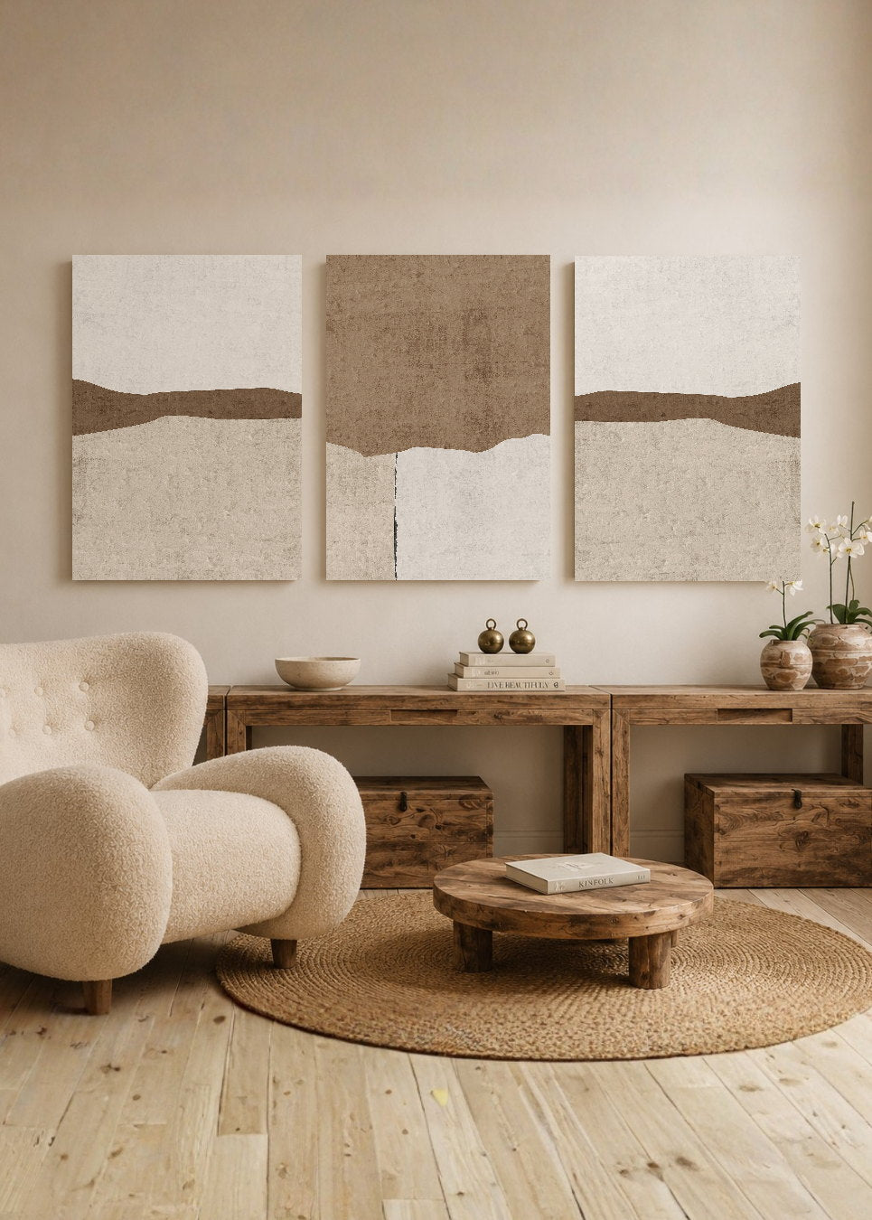 Set x3 Cuadros Decorativos Mural Sin Marco 5mm - Abstract XI