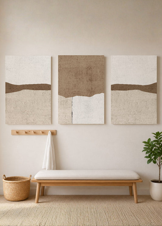 Set x3 Cuadros Decorativos Mural Sin Marco 5mm - Abstract XI