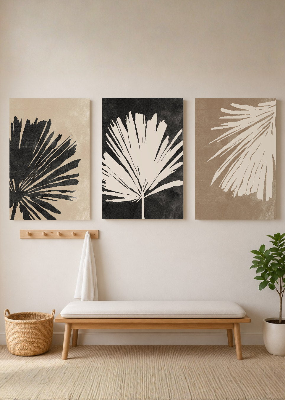 Set x3 Cuadros Decorativos Mural Sin Marco 5mm - Botánicos, Plantas, Botanic Vibes IX
