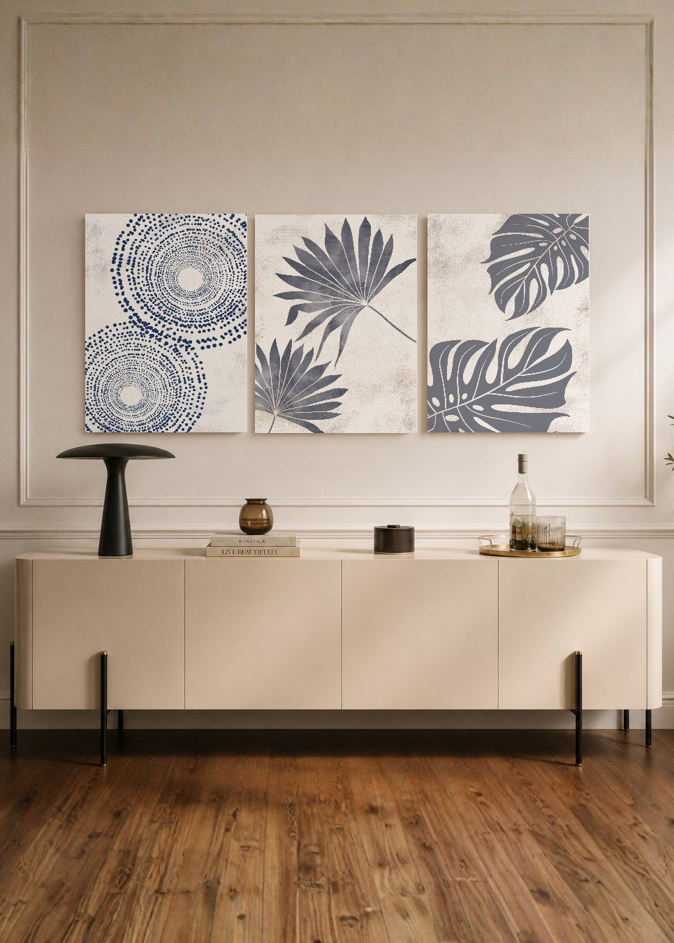 Set x3 Cuadros Decorativos Mural Sin Marco 5mm - Botánicos, Plantas, Botanic Vibes VI