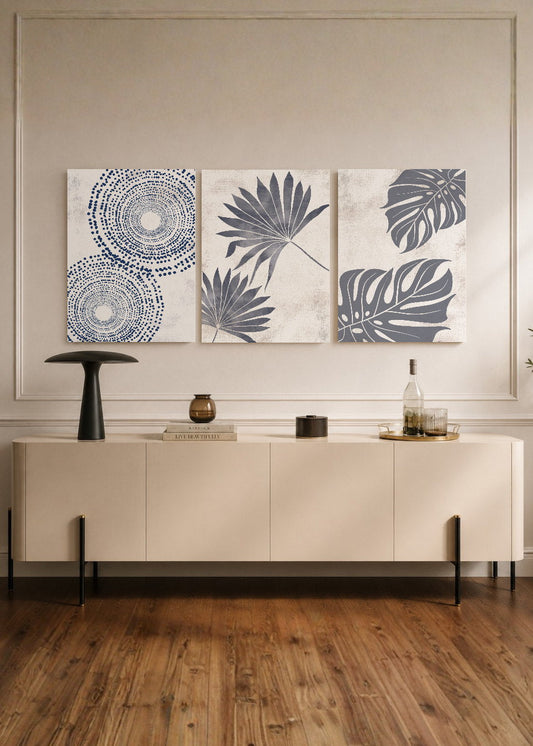 Set x3 Cuadros Decorativos Mural Sin Marco 5mm - Botánicos, Plantas, Botanic Vibes VI