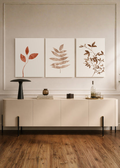 Set x3 Cuadros Decorativos Mural Sin Marco 5mm - Botánicos, Plantas, Botanic Vibes XIII