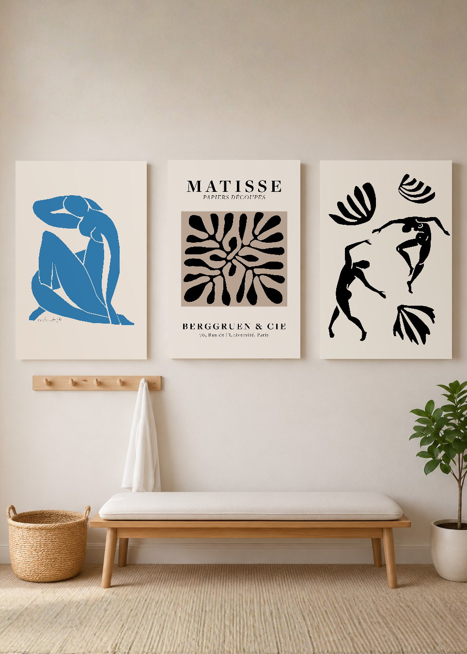 Set x3 Cuadros Decorativos Mural Sin Marco 5mm - de Matisse