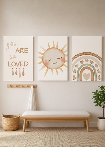 Set x3 Cuadros Decorativos Mural Sin Marco 5mm - Infantiles, Wonderland XIV