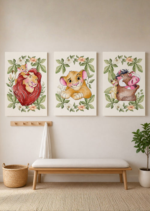 Set x3 Cuadros Decorativos Mural Sin Marco 5mm - Set x3 Cuadros, kids, infantil, Rey león