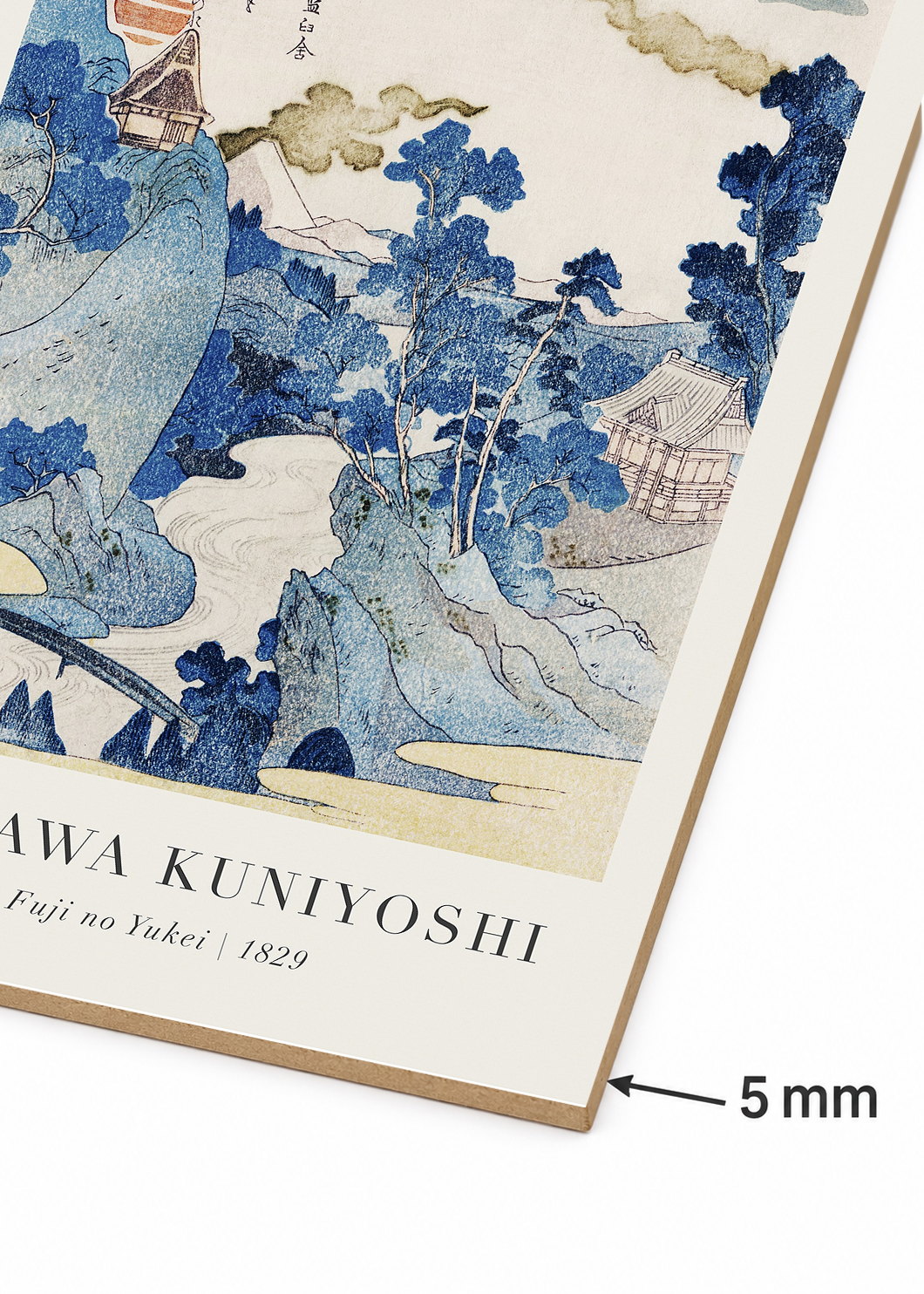 Set x3 Cuadros Decorativos Mural Sin Marco 5mm - The Great Wave off Kanagawa (La gran ola de Kanagawa) Azul