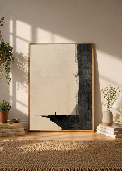 Cuadro Decorativo Abstracto, Acantilado Figura Crema