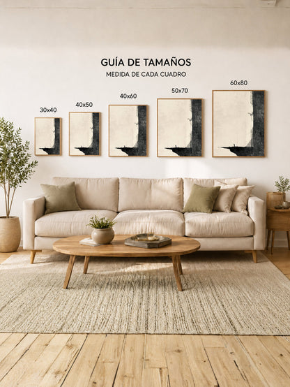 Cuadro Decorativo Abstracto, Acantilado Figura Crema