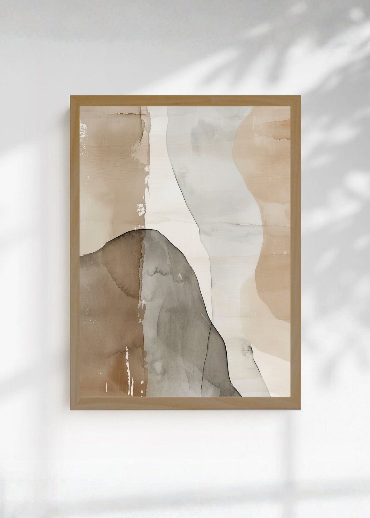 Cuadro Decorativo Abstracto, Acuarela Formas Beige