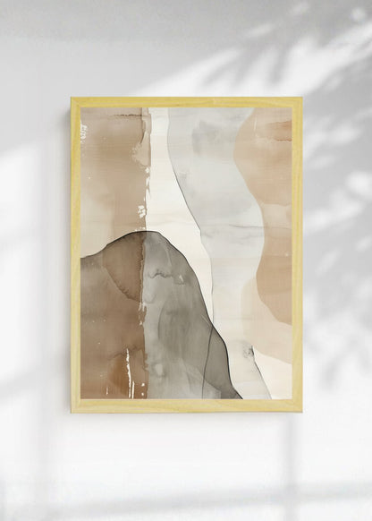 Cuadro Decorativo Abstracto, Acuarela Formas Beige