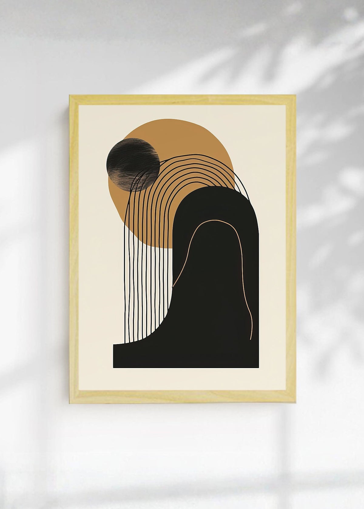 Cuadro Decorativo Abstracto, Arco Dorado Negro