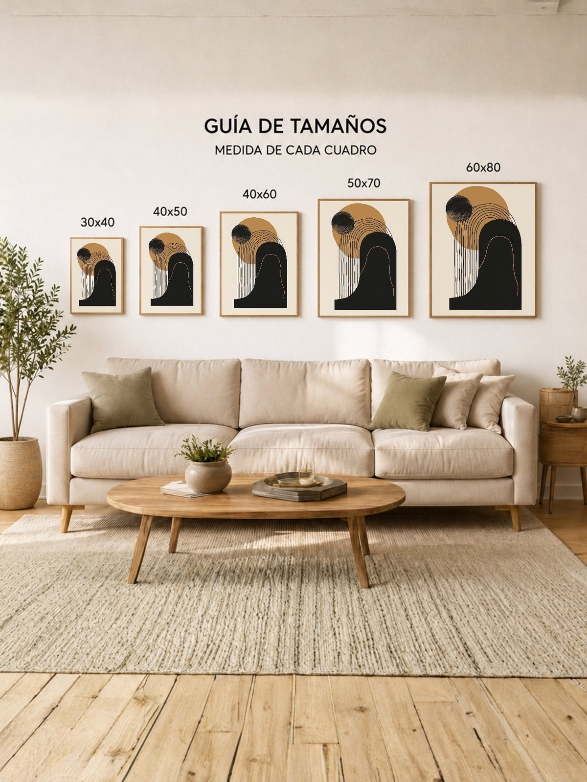 Cuadro Decorativo Abstracto, Arco Dorado Negro