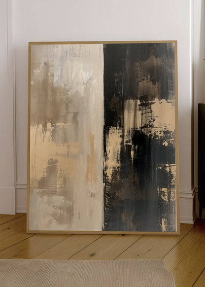 Cuadro Decorativo Abstracto, Bloques Verticales Beige