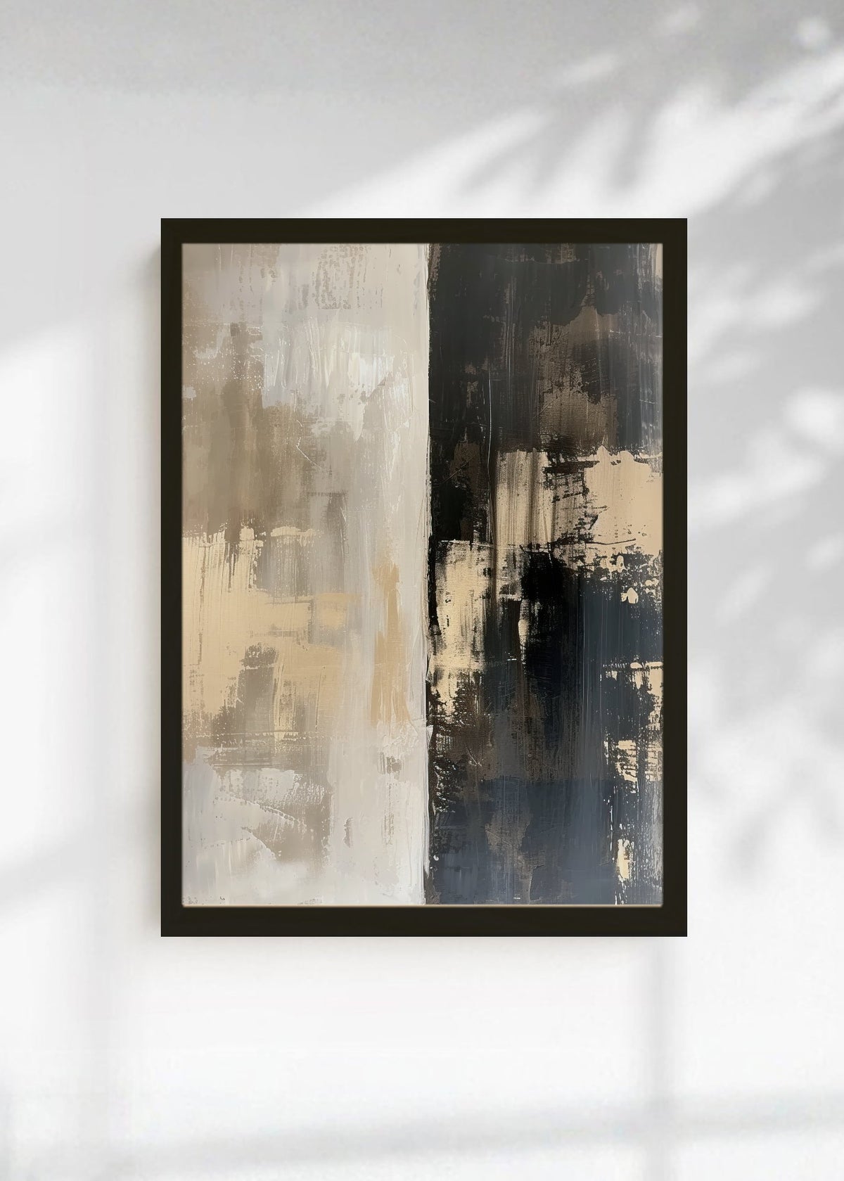 Cuadro Decorativo Abstracto, Bloques Verticales Beige