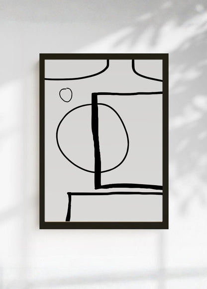 Cuadro Decorativo Abstracto, Círculo Líneas Minimal