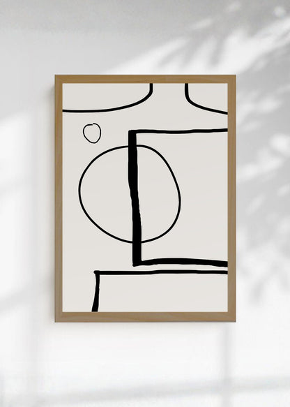 Cuadro Decorativo Abstracto, Círculo Líneas Minimal