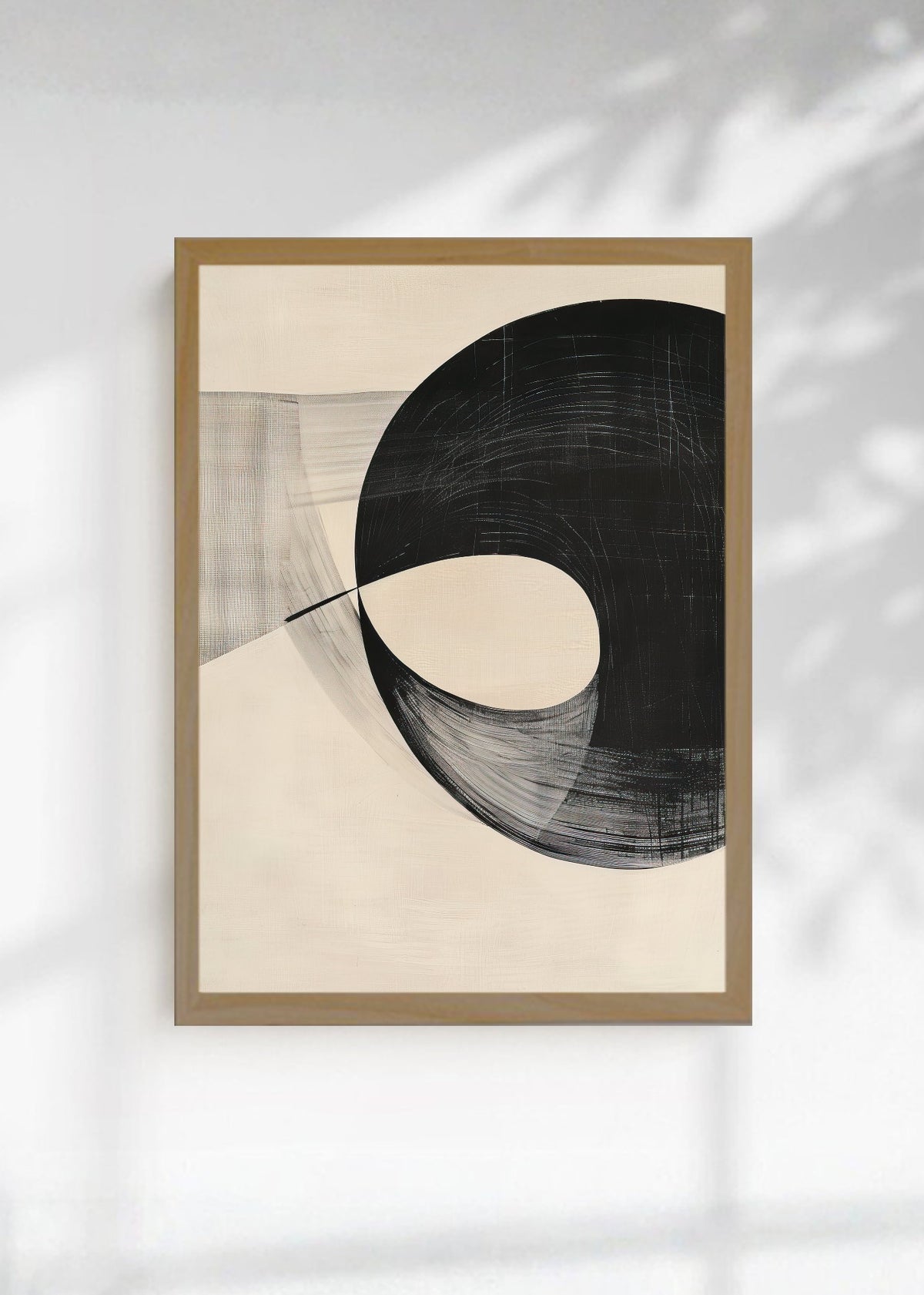 Cuadro Decorativo Abstracto, Círculo Pincel Crema