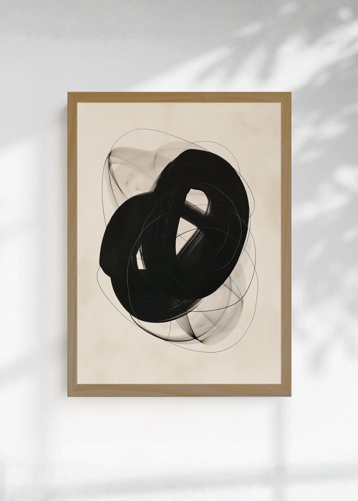 Cuadro Decorativo Abstracto, Círculo Trazo Negro