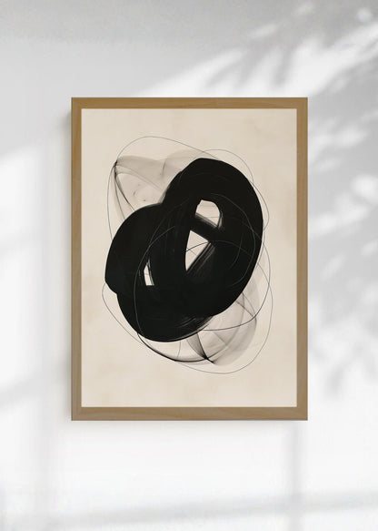 Cuadro Decorativo Abstracto, Círculo Trazo Negro
