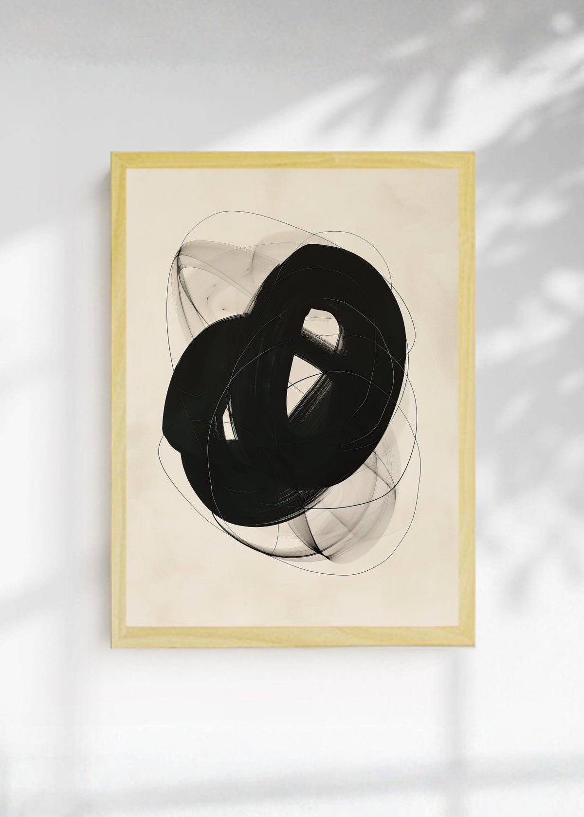 Cuadro Decorativo Abstracto, Círculo Trazo Negro