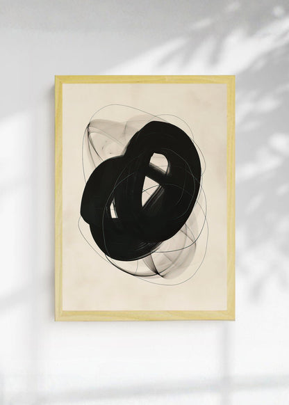 Cuadro Decorativo Abstracto, Círculo Trazo Negro