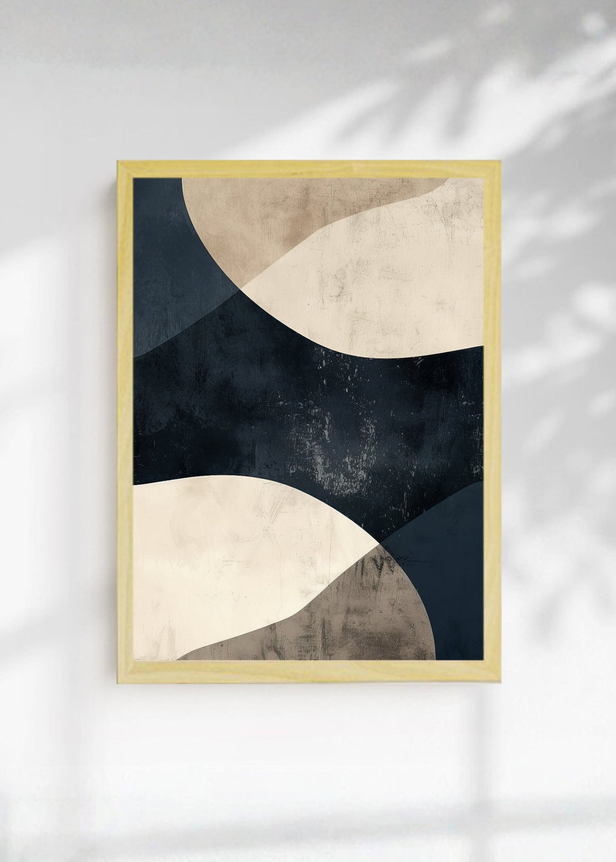 Cuadro Decorativo Abstracto, Círculos Arcos Negro Crema