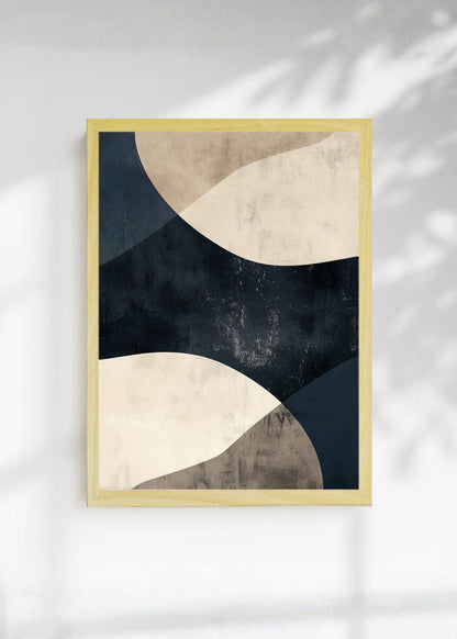Cuadro Decorativo Abstracto, Círculos Arcos Negro Crema