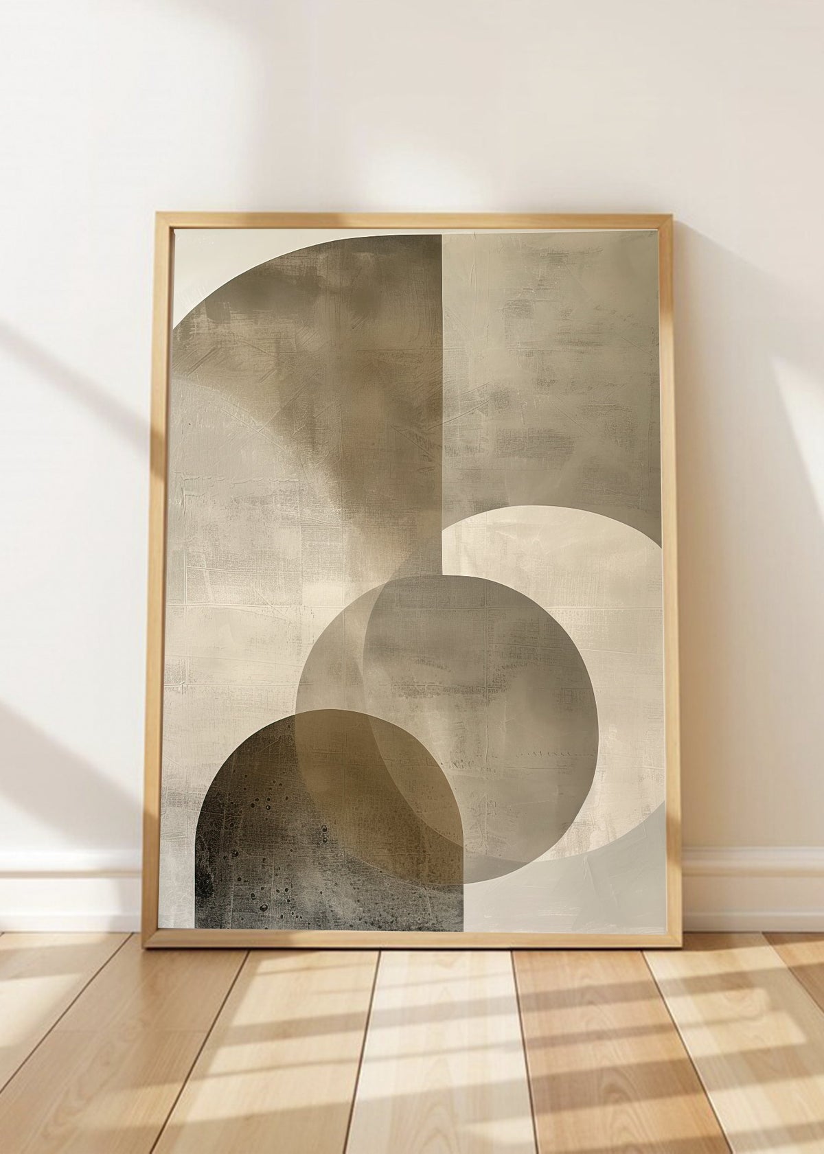 Cuadro Decorativo Abstracto, Círculos Gris Beige