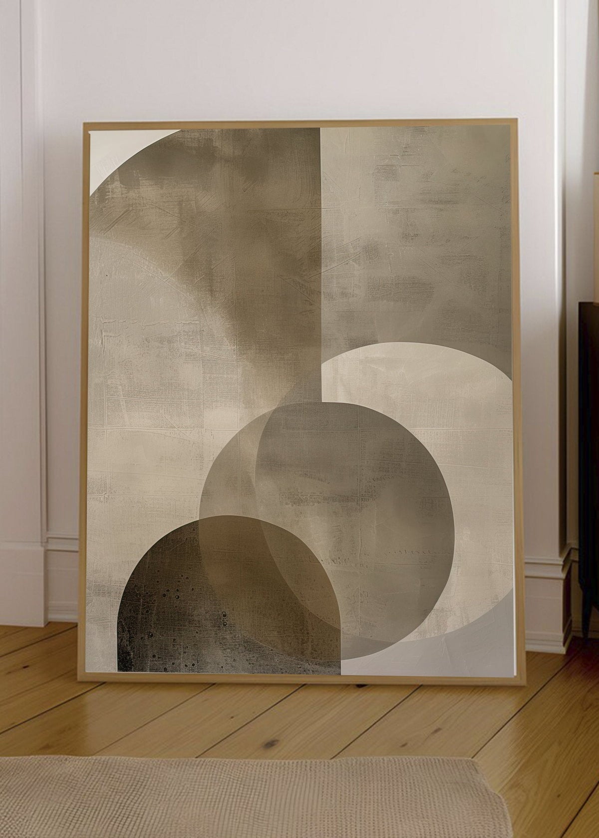 Cuadro Decorativo Abstracto, Círculos Gris Beige