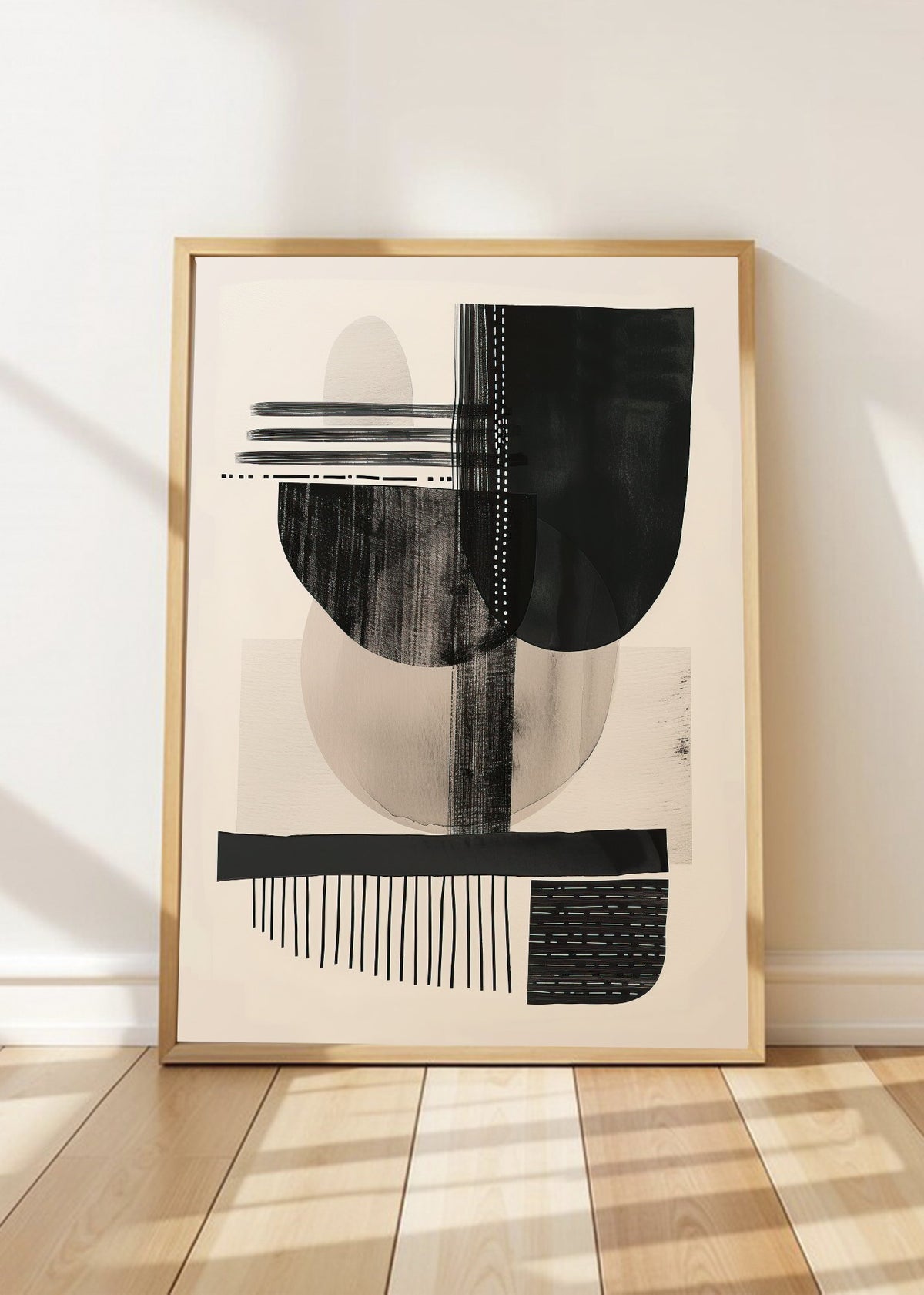 Cuadro Decorativo Abstracto, Collage Formas Beige