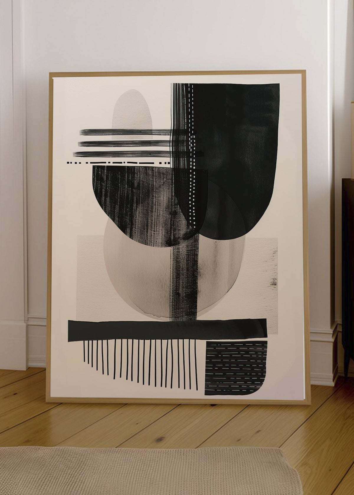 Cuadro Decorativo Abstracto, Collage Formas Beige