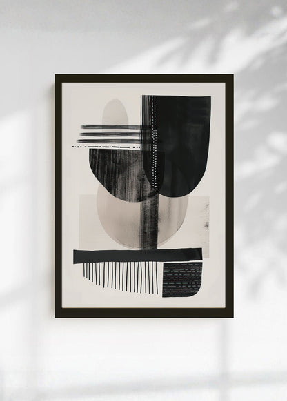 Cuadro Decorativo Abstracto, Collage Formas Beige