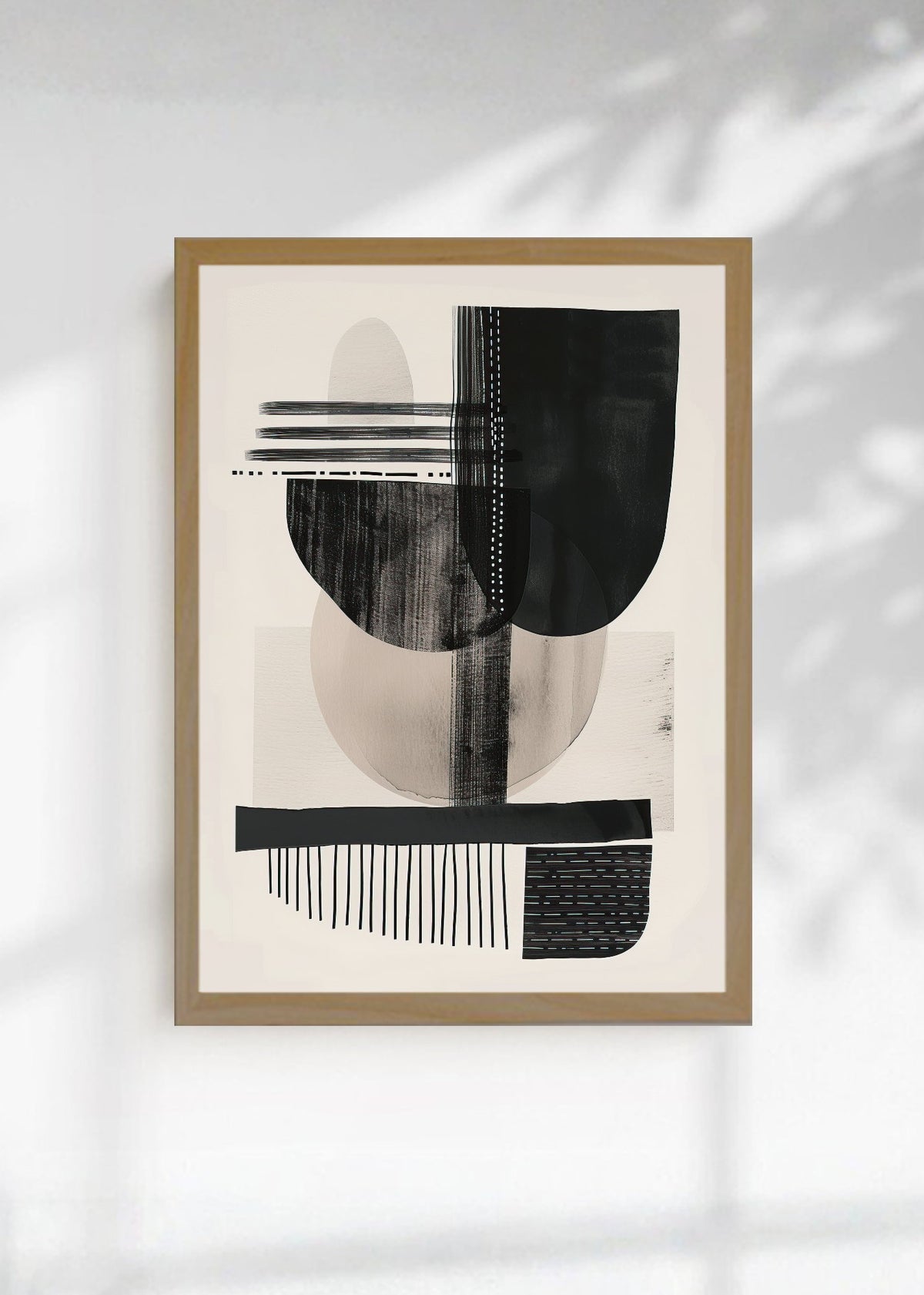 Cuadro Decorativo Abstracto, Collage Formas Beige