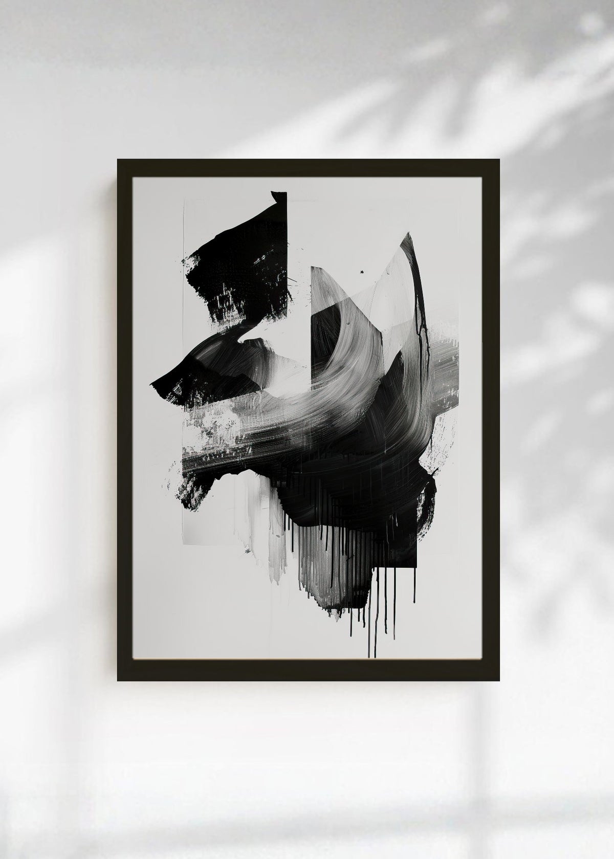 Cuadro Decorativo Abstracto, Collage Gris Negro