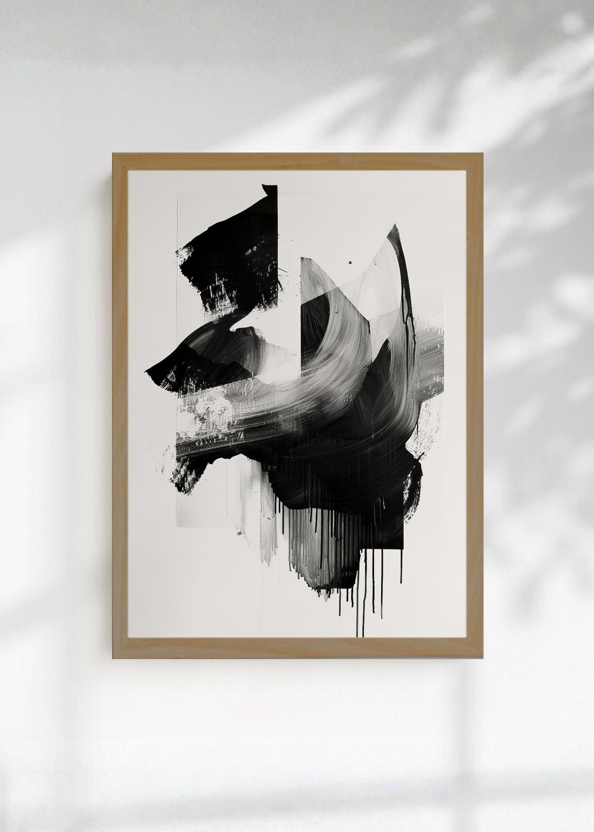 Cuadro Decorativo Abstracto, Collage Gris Negro