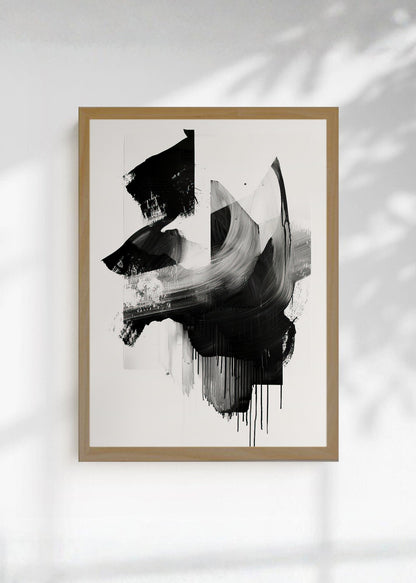 Cuadro Decorativo Abstracto, Collage Gris Negro