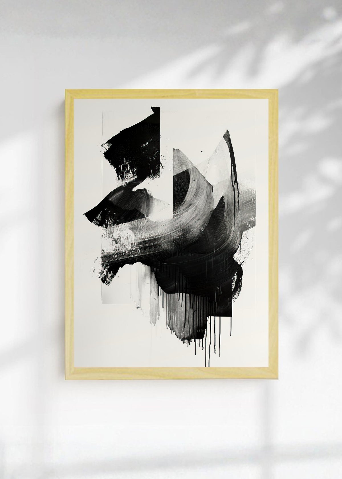 Cuadro Decorativo Abstracto, Collage Gris Negro