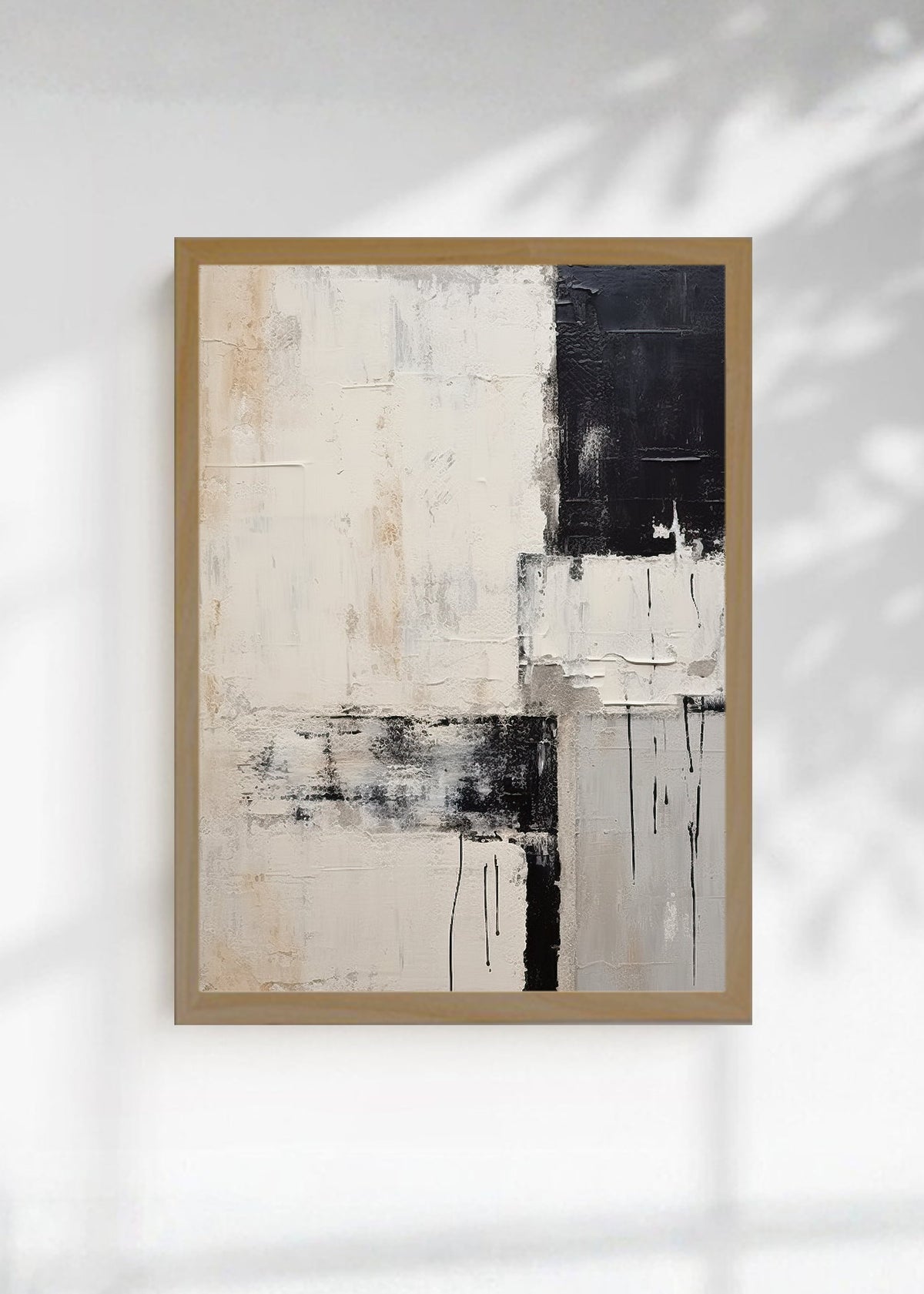 Cuadro Decorativo Abstracto, Cruz Negro Crema