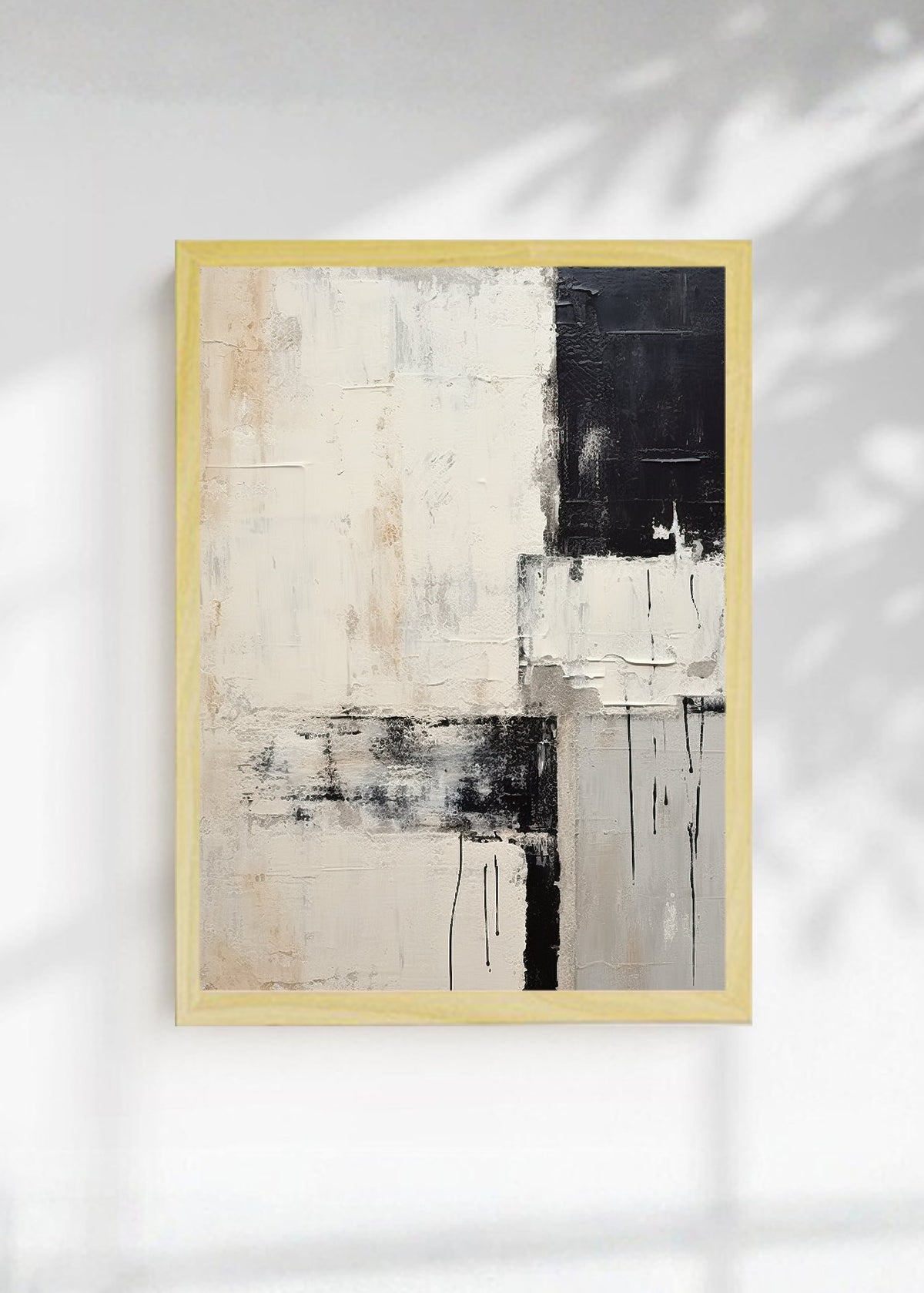 Cuadro Decorativo Abstracto, Cruz Negro Crema